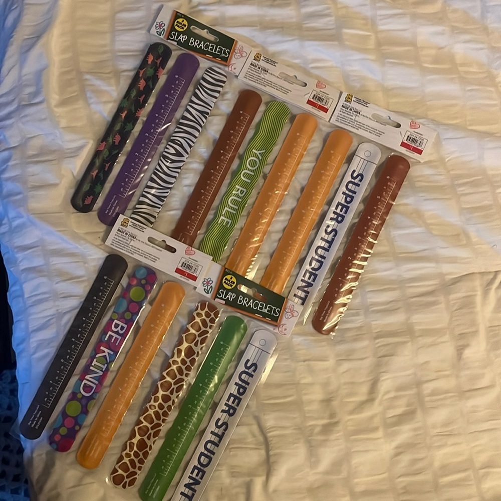 Ruler slap bracelets package of 40